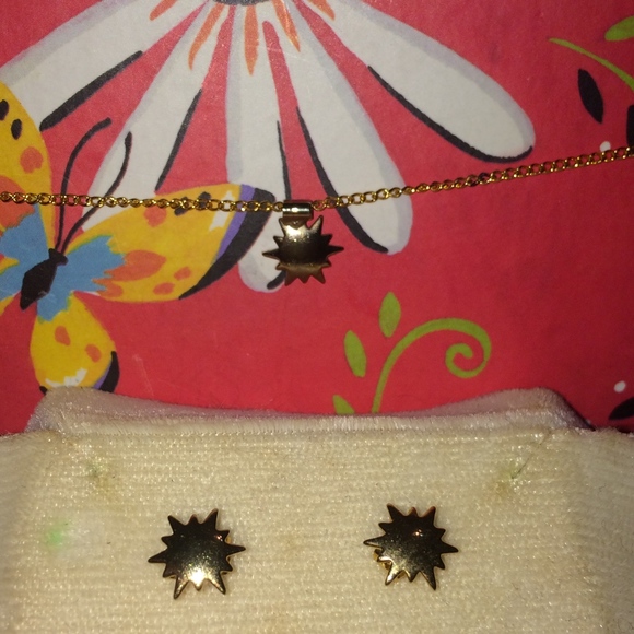 Real vintage jewelry - matching gold necklace and earrings - Picture 3 of 6